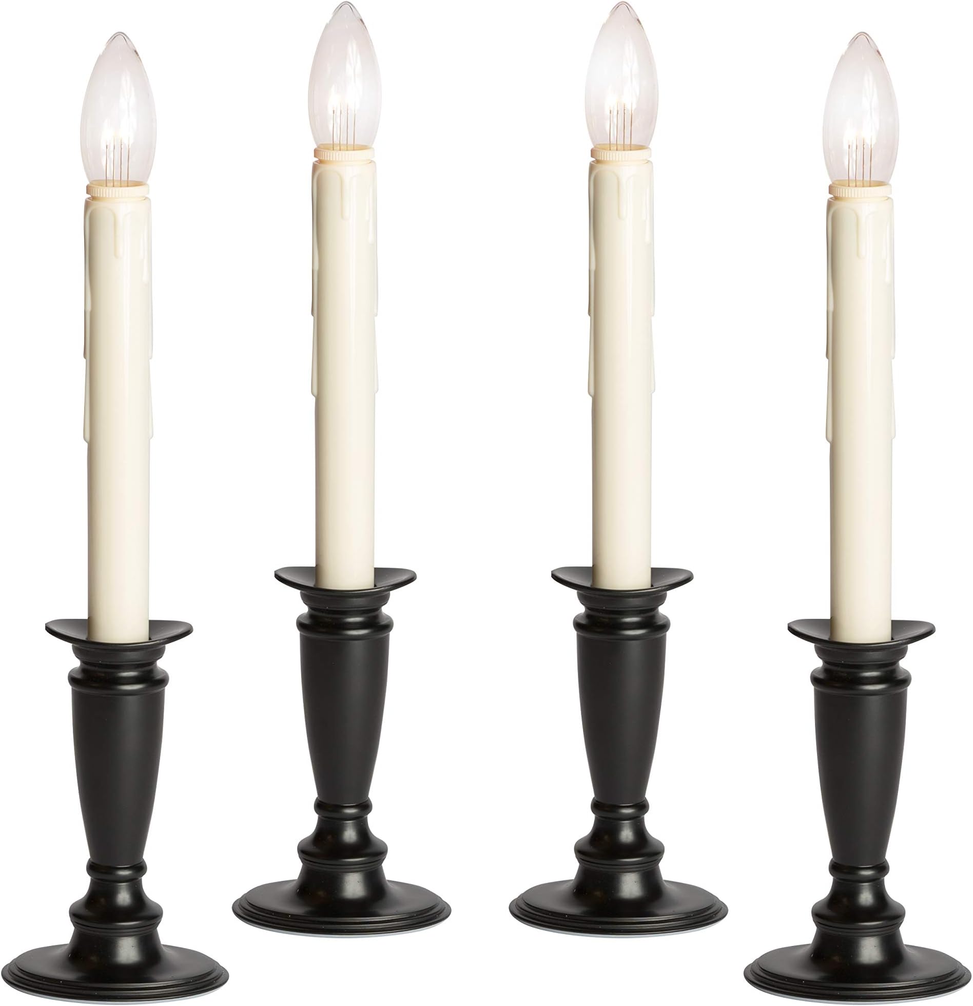 Amazon Com Set Of 4 Battery Operated Window Candles Black Onyx Home Kitchen