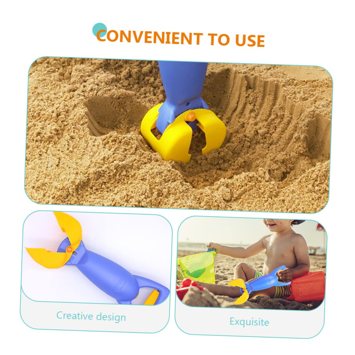 iplusmile 2 Piezas Juguete de Playa Infantil Azul Agarrador de Arena y Práctico para Verano Favorece Habilidades Manuales Imaginación para Playa