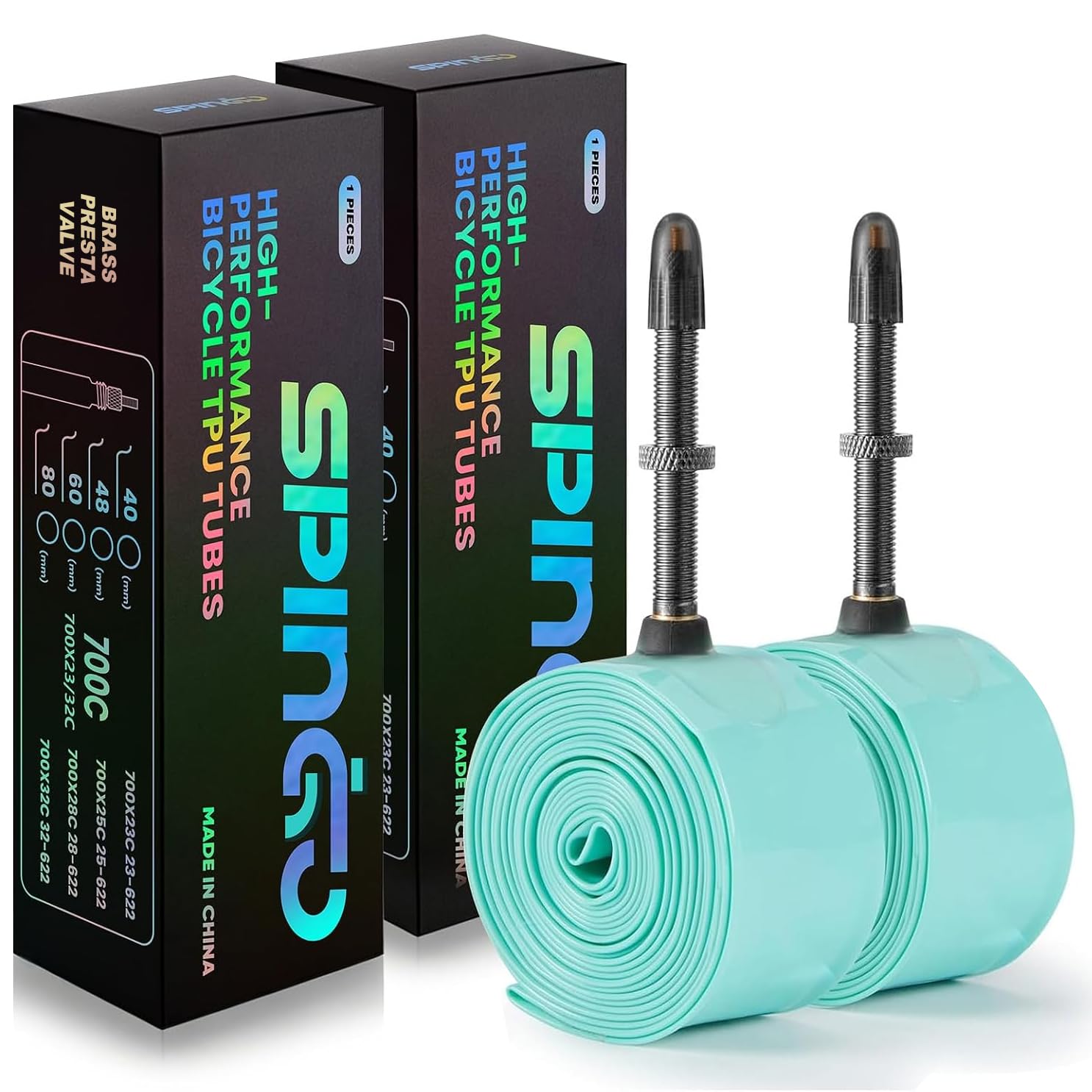 2-Pack SPINGO TPU Inner Tube 700C x 23C-32C/ 35C-43C with Metal Valve