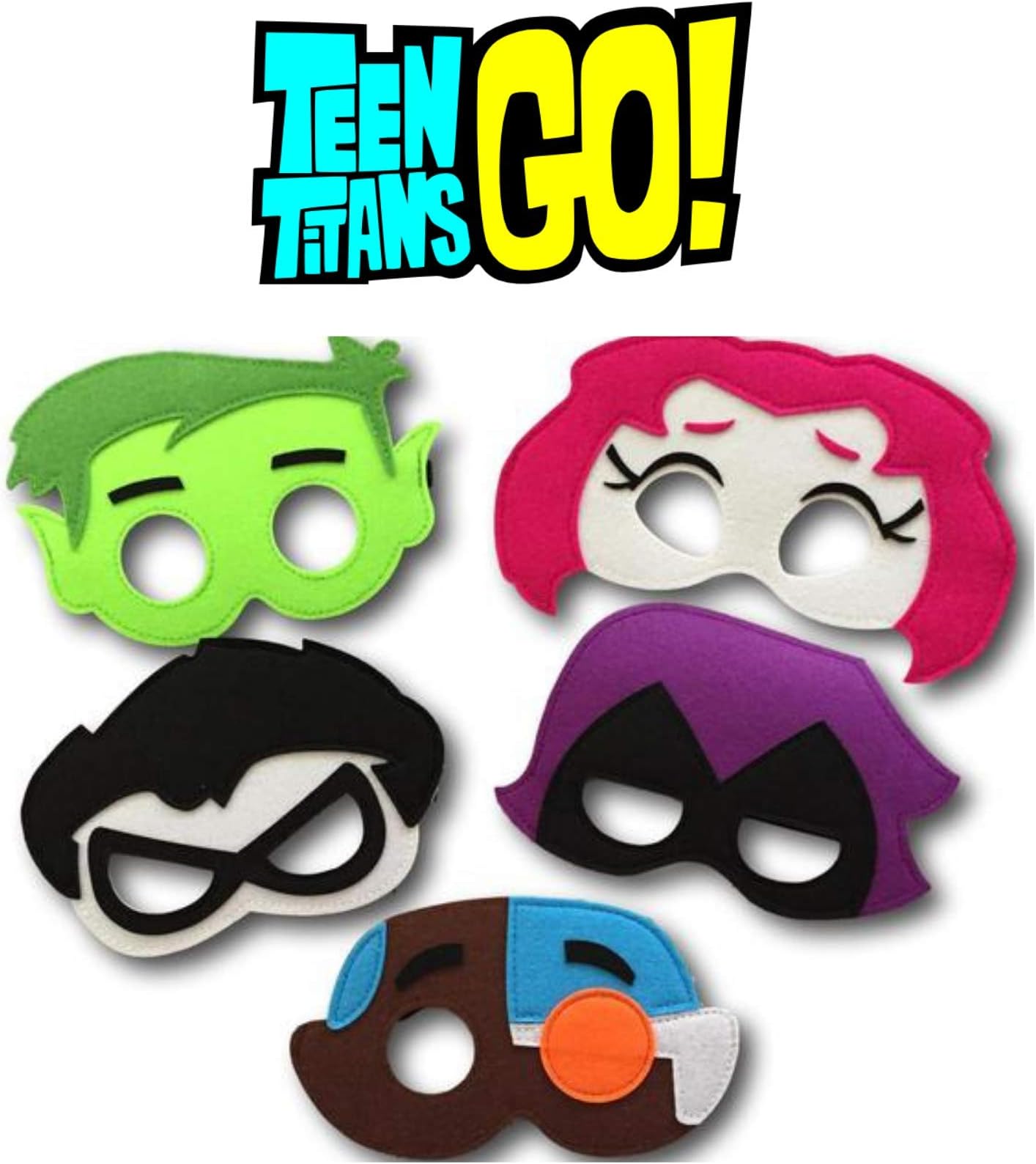 Teen Titans Go! Mask | 5 Pcs | Children Birthday Party Costume Decoration
