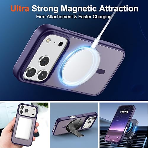 Miniatura 1048 de SUPFINE Funda magnética para iPhone 11 (compatible con MagSafe) (protección contra caídas de grado militar), translúcida mate a prueba de golpes