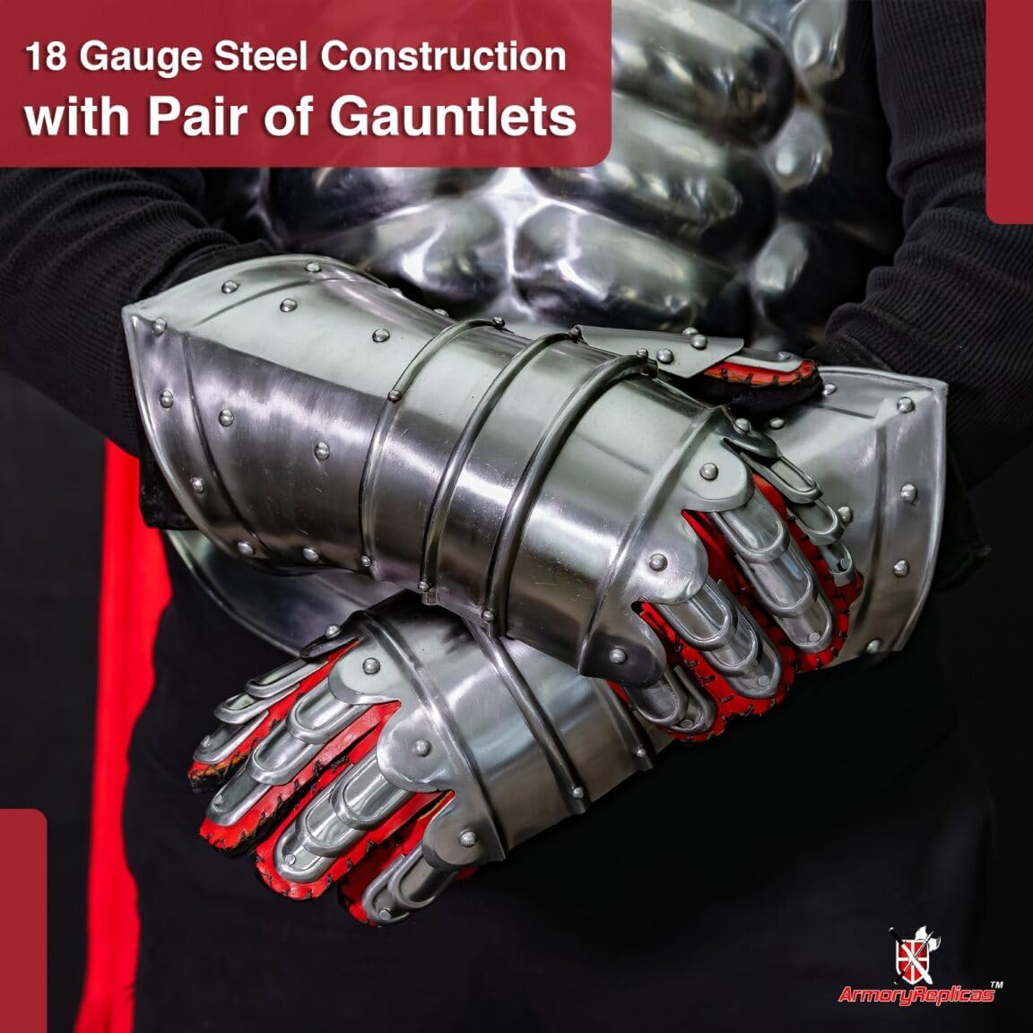 Armory Replicas™ - Medieval Gauntlets Collection for Knights and Enthusiasts - Armored, Milanese, Crusader Hourglass & More