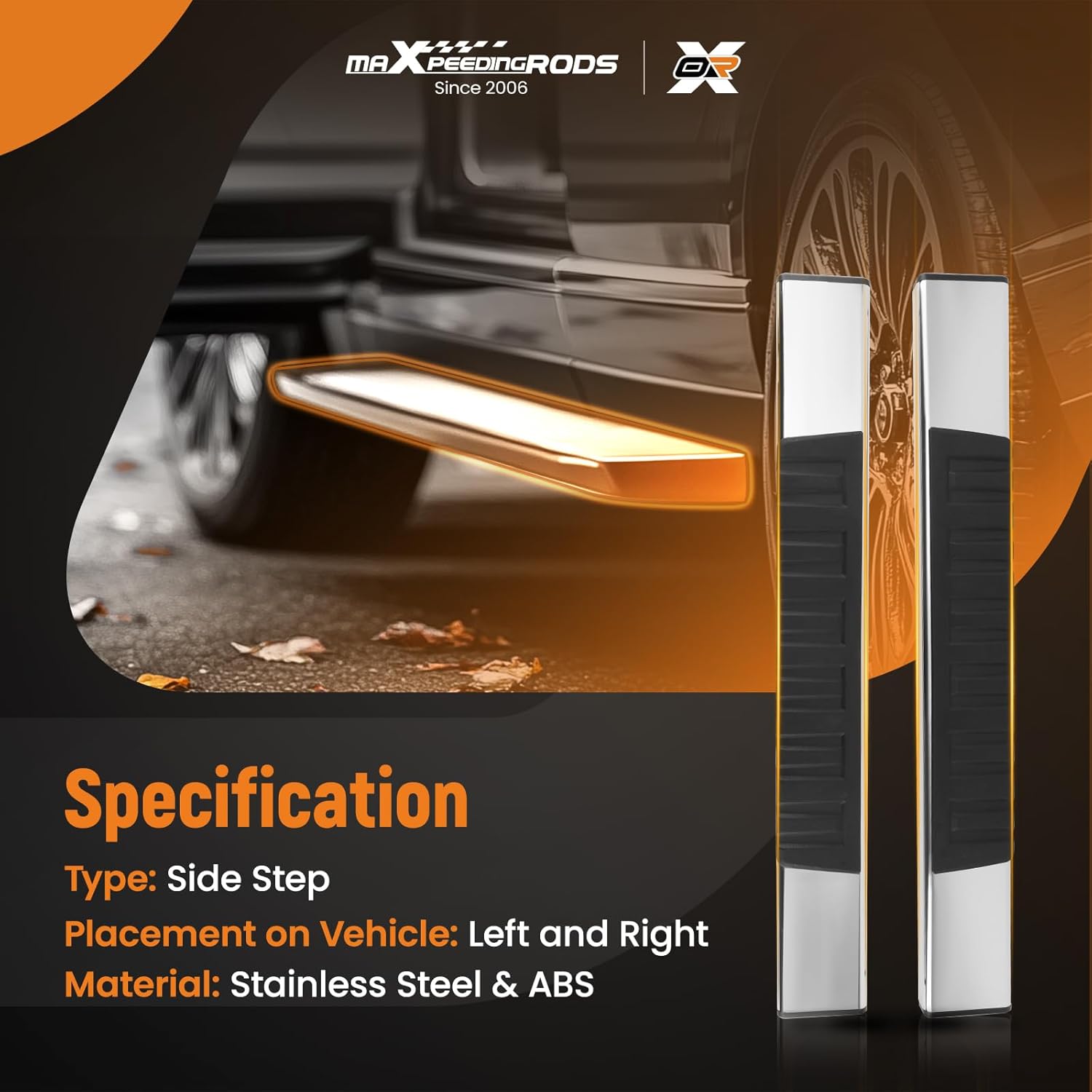 maXpeedingrods 6" Running Boards for Ford F-150 2004-2014 Regular Cab, Stainless Steel Side Step Nerf Bars, 450 LBS Load