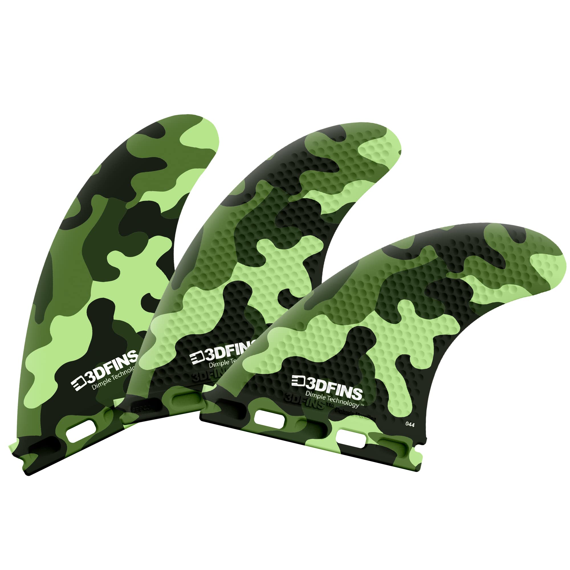 3DFINS High Performance Surfboard Fins GOHARD Series – Thruster/Tri Fin Set (3 Fins), Futures Base - Dimple Technology – Maximum Control