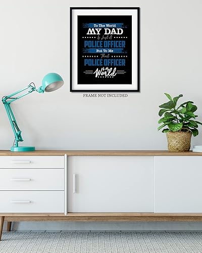 Miniatura 4 de To The World My Dad - Impresiones policiales - Regalos de oficial de policía de hijo o hija - Regalo de héroe de policía - Decoración de pared de