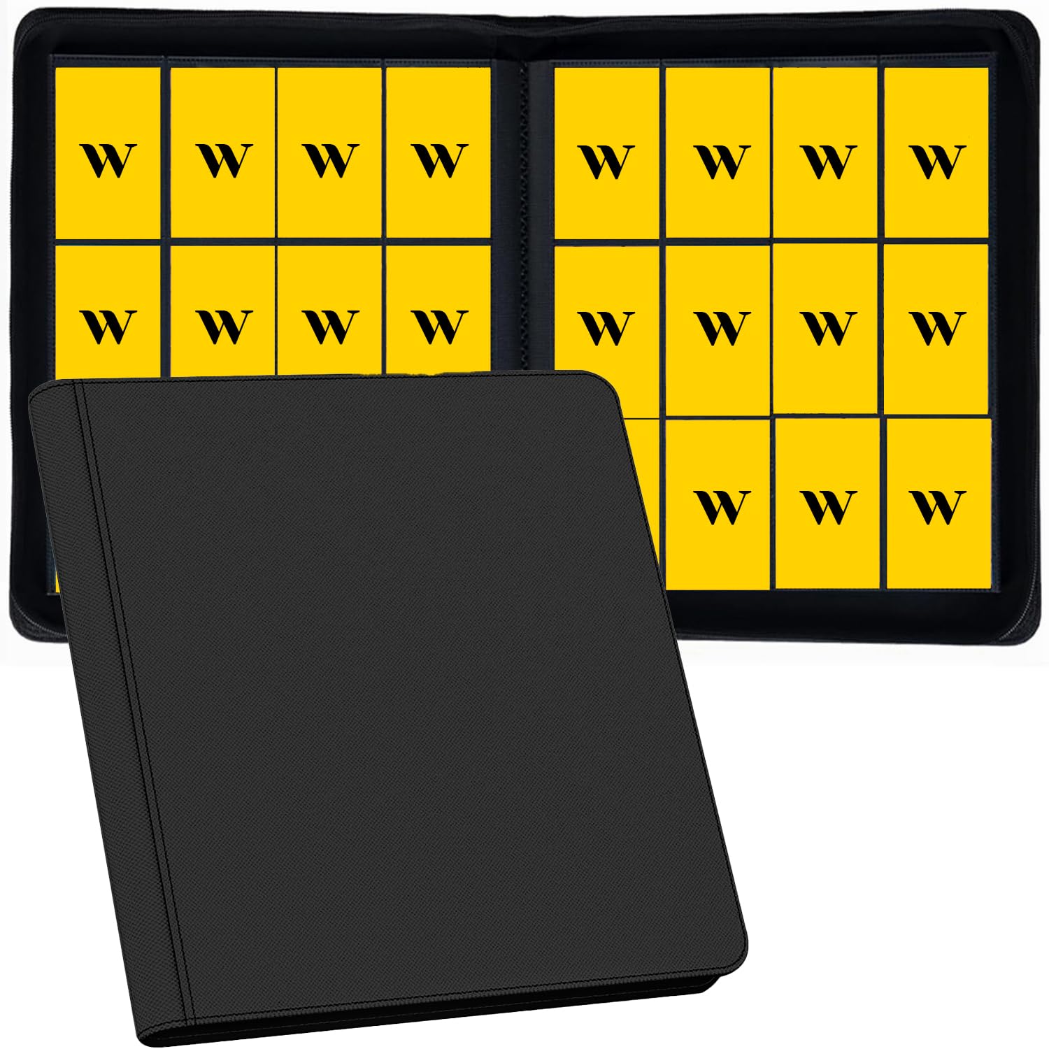 12 Pocket Card Binder, 720 Pockets PU Leather Zipper Trading Card Collection Album, Side-Loading Card Storage Folders for MTG, TCG, Game/Sport Crads