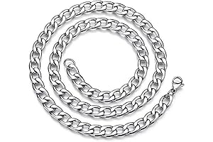 Stainless Steel Cuban Link Chain Necklace for Men and Women