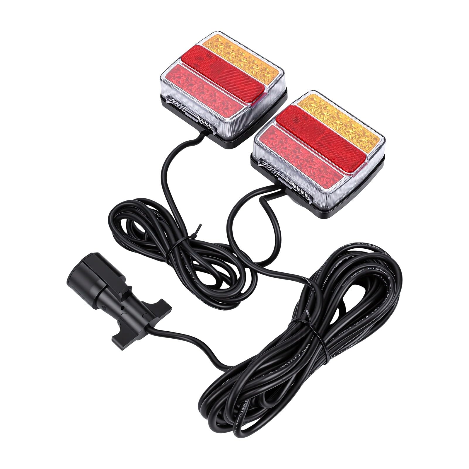 Generic Magnetyczny Zestaw świateł Holowniczych LED do Przyczepy, Zestaw świateł do Przyczepy, Holowniczych, Zgodny z DOT, Wodoszczelny IP68, Wtyczka 7-pinowa, Kabel 24