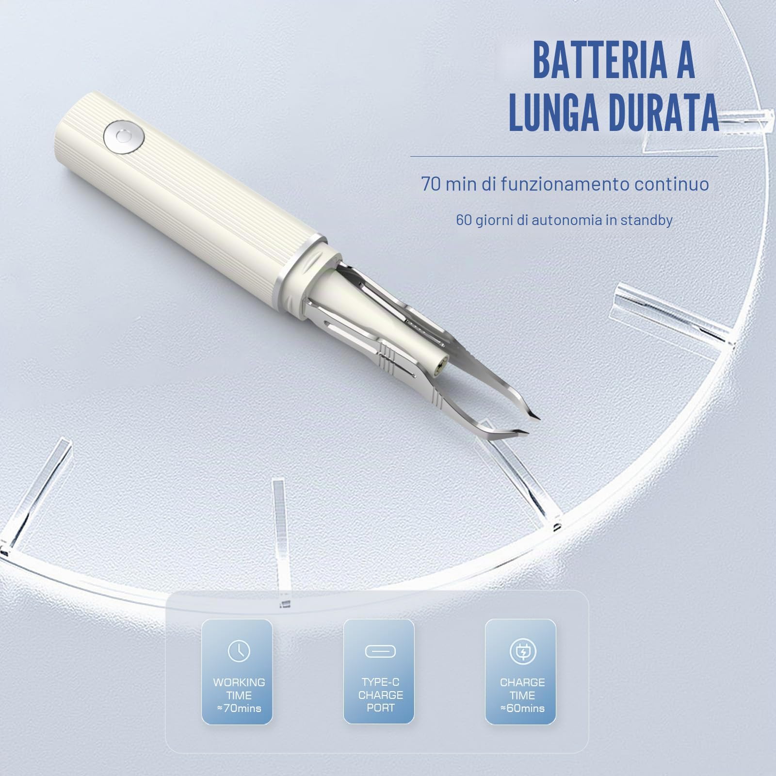 Pinzette per depilazione visiva con fotocamera 1080p, luce LED, WiFi USB ricaricabile, pinzette di precisione per capelli bianchi, peli delle orecchie, sopracciglia, ciglia (bianco)