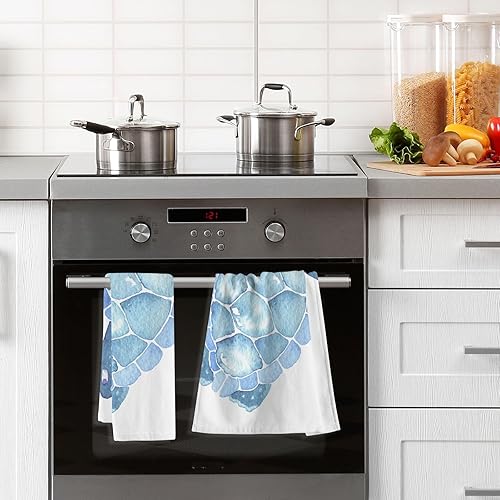 Miniatura 5 de ALAZA Ocean Sea Turtle Hand Towels for Bathroom Set of 2 Soft Absorbent Cotton Bath Towels Decorative Face Towel 16" X 28"