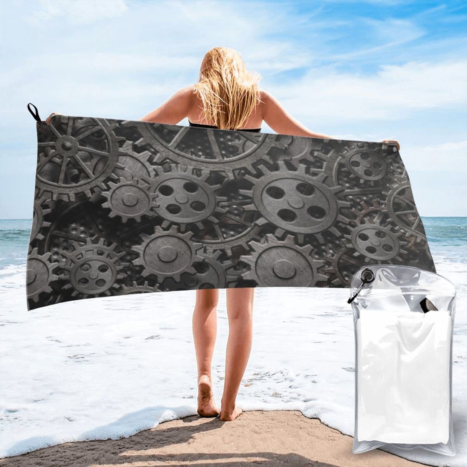 Serviette de plage en microfibre absorbante et anti-sable 80x160