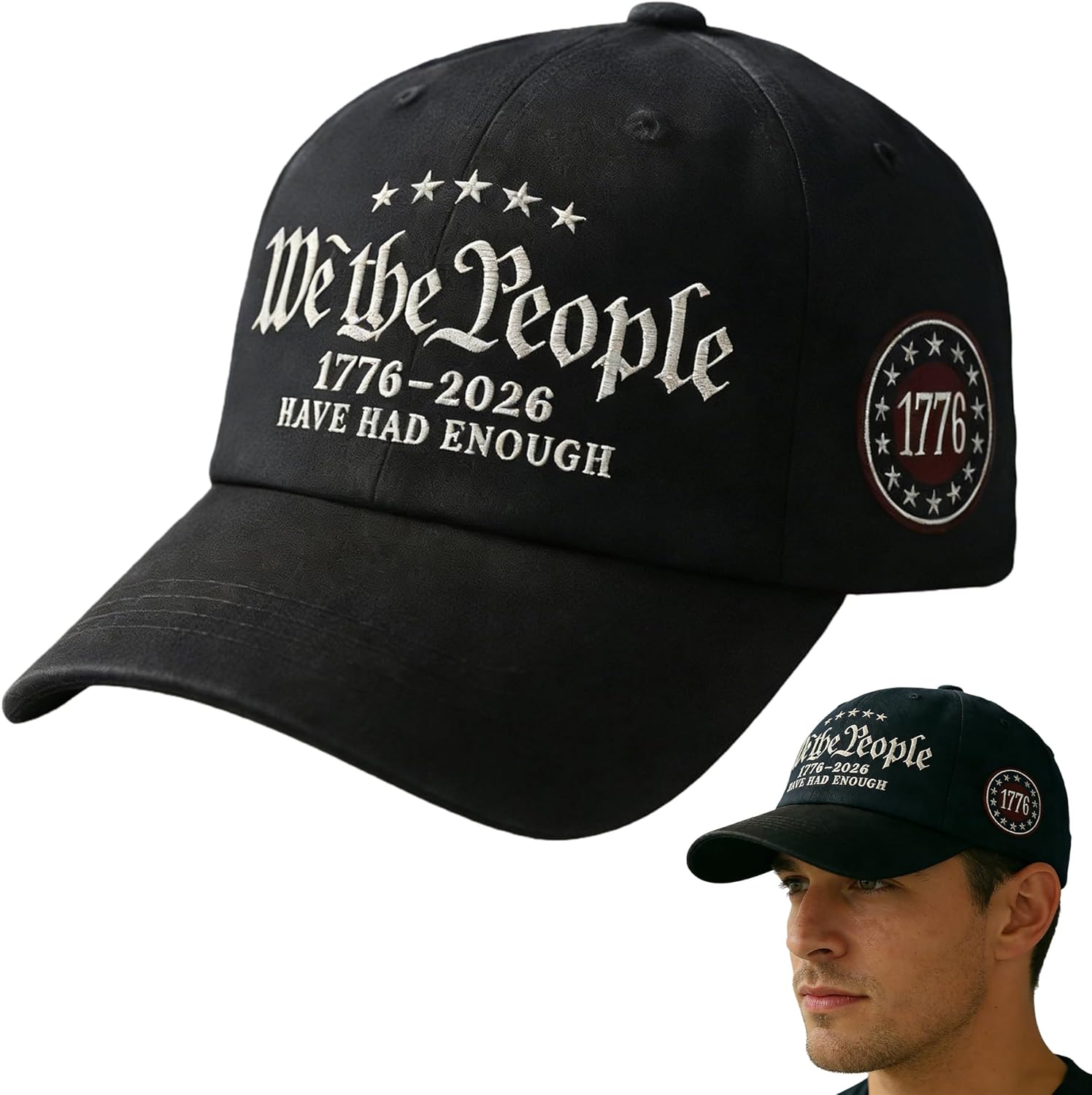 We The People Baseball Cap Have Had Enough 1776 Star Badge Hat Adjustable for Men Women 250 Anniversary USA Hat