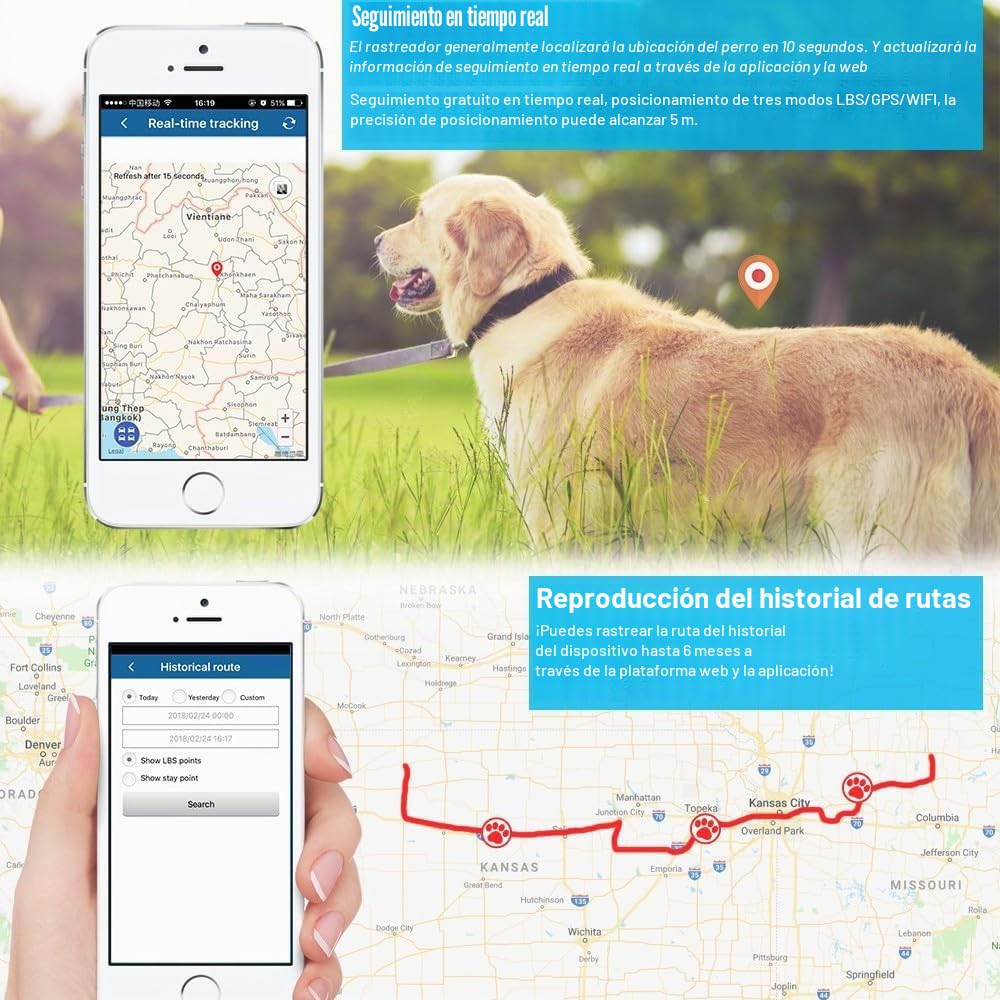 4G TK911 Pro Rastreador de mascotas impermeable inalámbrico GPS Tracker plataforma gratuita para evitar que los perros se pierdan