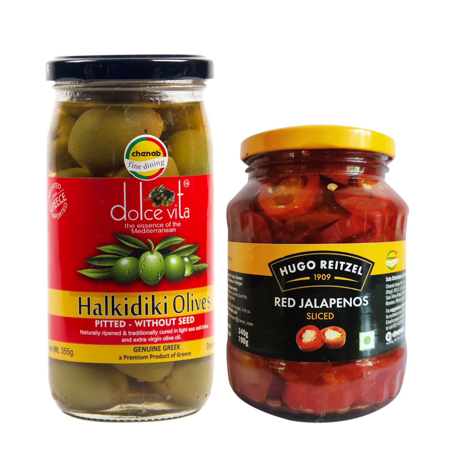Dolce vita Halkidiki Pitted Green Olives, 210g and Hugo Reitzel