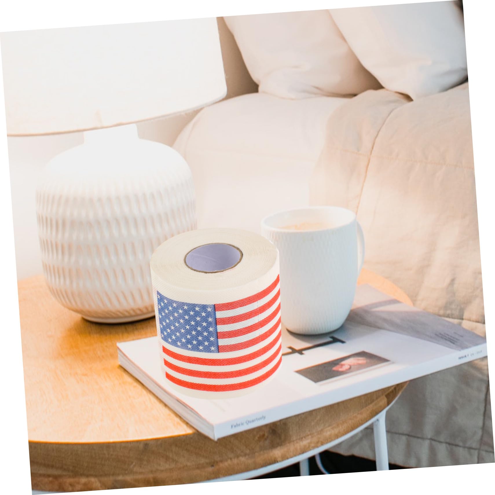 Veemoon Rotoli Carta Igienica Con Bandiera Americana 2 Rotoli Di Carta Velina in Cellulosa Pura Per Bagno Igienica Stampata Multifunzione Per Wc E Tavolo 3 Strati