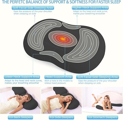 Miniatura 2 de KEEPMOV Almohadas cervicales de espuma viscoelástica almohadas de apoyo para el cuello para dormir - Almohada para dormir de lado para dolor de