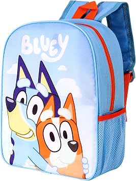Bluey Kids Childrens Backpack School Rucksack Travel Bag Boys Girls with side mesh pocket