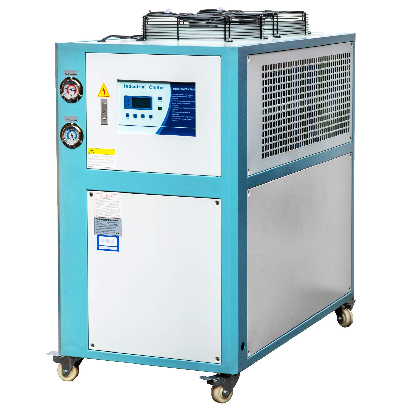 VEVOR Water Chiller 6Ton Capacity, Industrial Chiller 6Hp, AirCooled