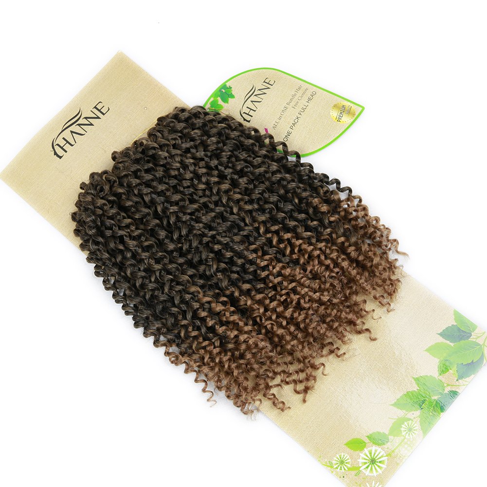 HANNE12" Afro Kinkys Curly Hair 3X Crochet Hair Synthetic Hair Extensions (T1B/27)
