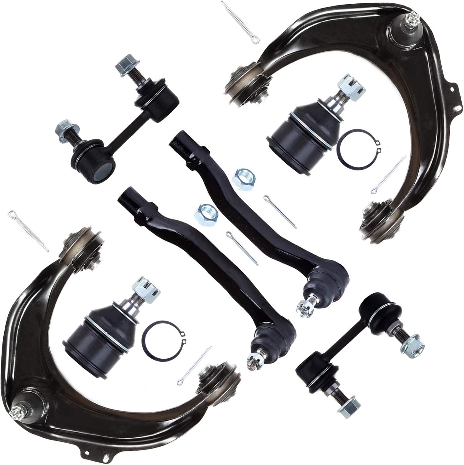 ASAPE K9643 Suspension Kit 8pcs - Control Arm x2, Tie Rod End x2, Stabilizer Bar Link Kit x2, Ball Joint x2, Compatible With for CL 2001-2003