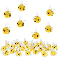 Ymapinc 28pcs Mini Wool Felt Bees - Cute Fake Bees for Crafts, Hats, Clothing, Home Decor & DIY Projects