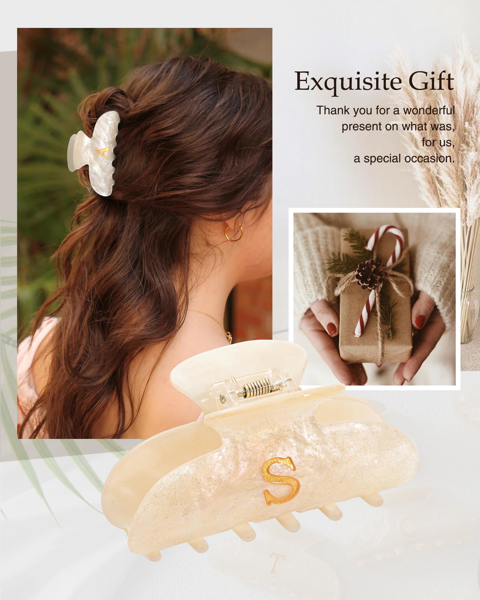 Monogram Hair Accessory Letter Hair Clips For Women - Initial Cute Hair Claw Clips  main image 2