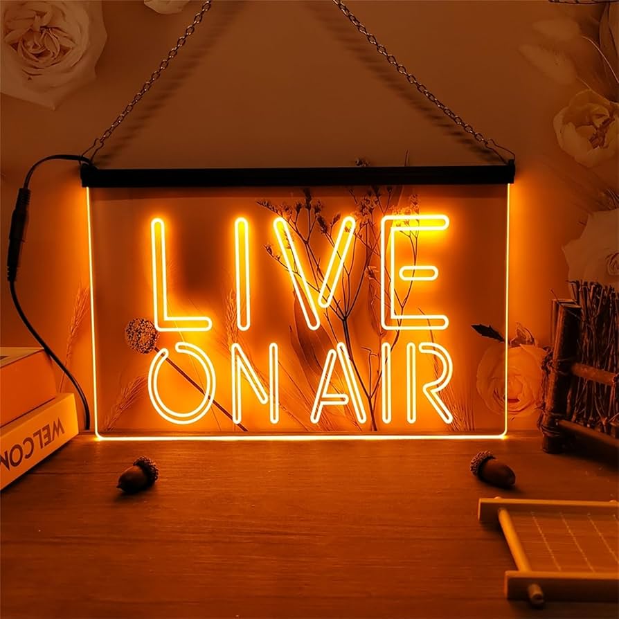 Amazon.co.jp: Live On Air LED ネオンサイン、ビデオ録画