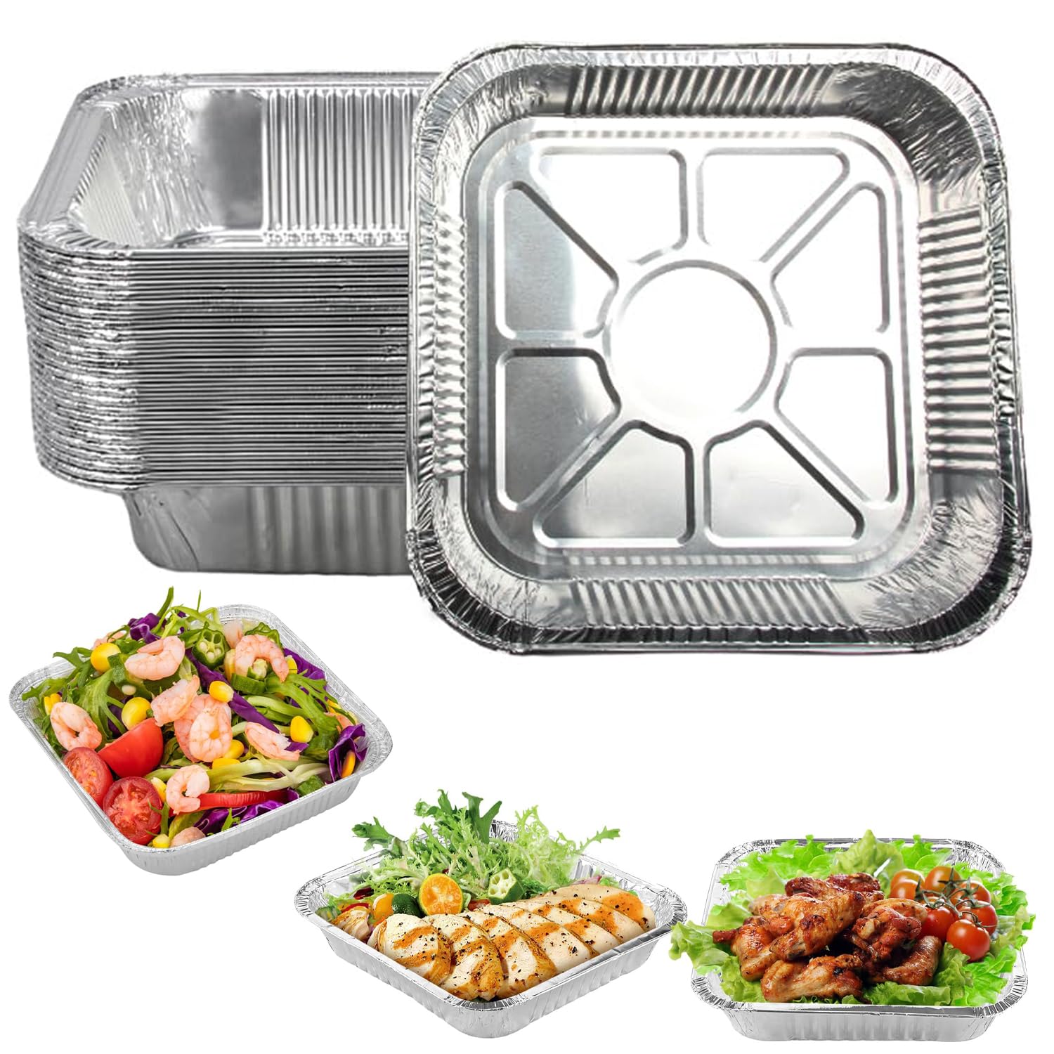 Plateau de cuisson friteuse à air aluminium 20x20x4 cm jetable pour plat à emporter