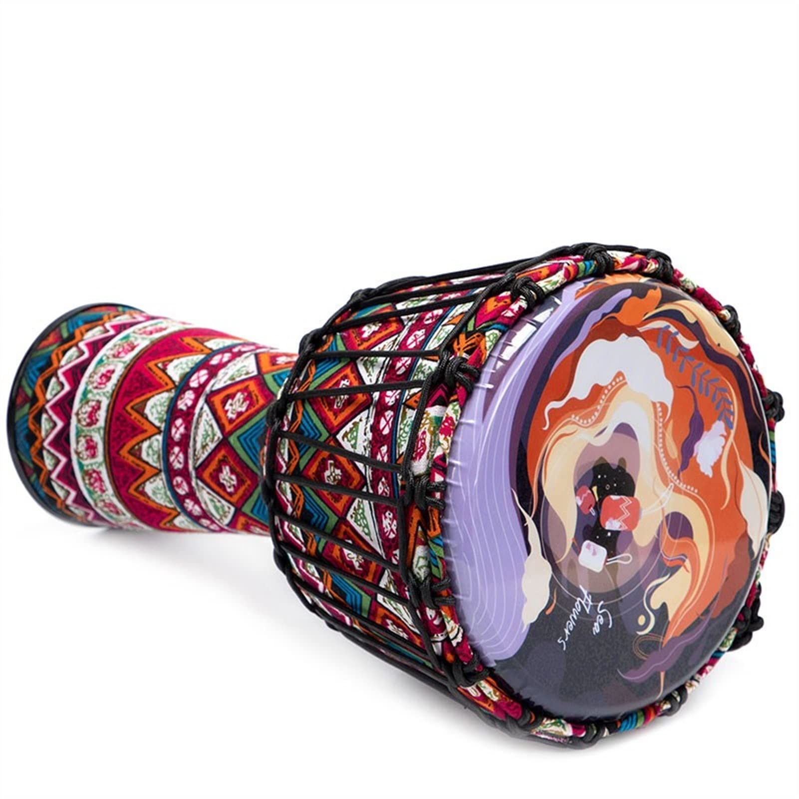TSTS Djembé Djembe pour Débutants, Tambourin pour Enfants, Abdos Dessin Animé Tambourin De Tissu Coloré De 8 Pouces De 8 Pouces