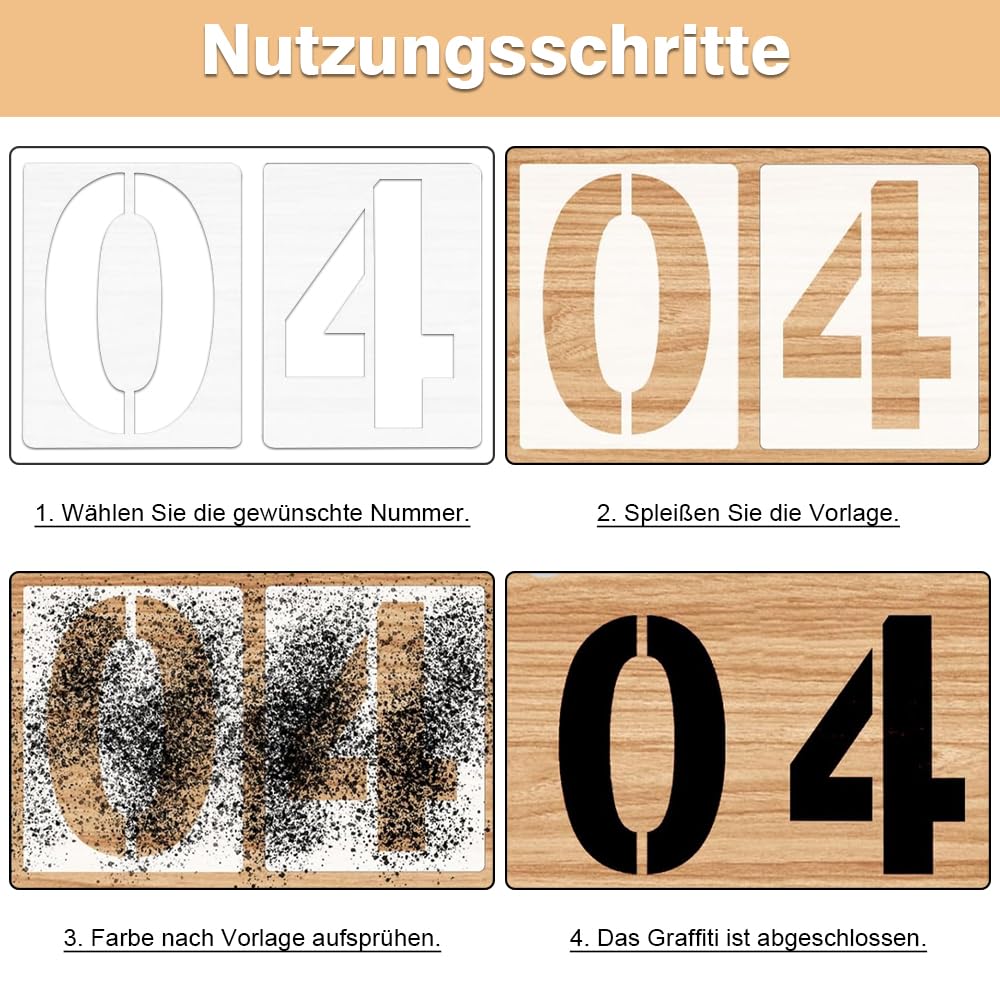 Duże szablony z liczbami, 10 sztuk szablonów liczb, 30 cm, szablony natryskowe, numery, adresy krawężnika, liczby od 0 do 9, do numerów domu, oznakowanie miejsca parkingowego