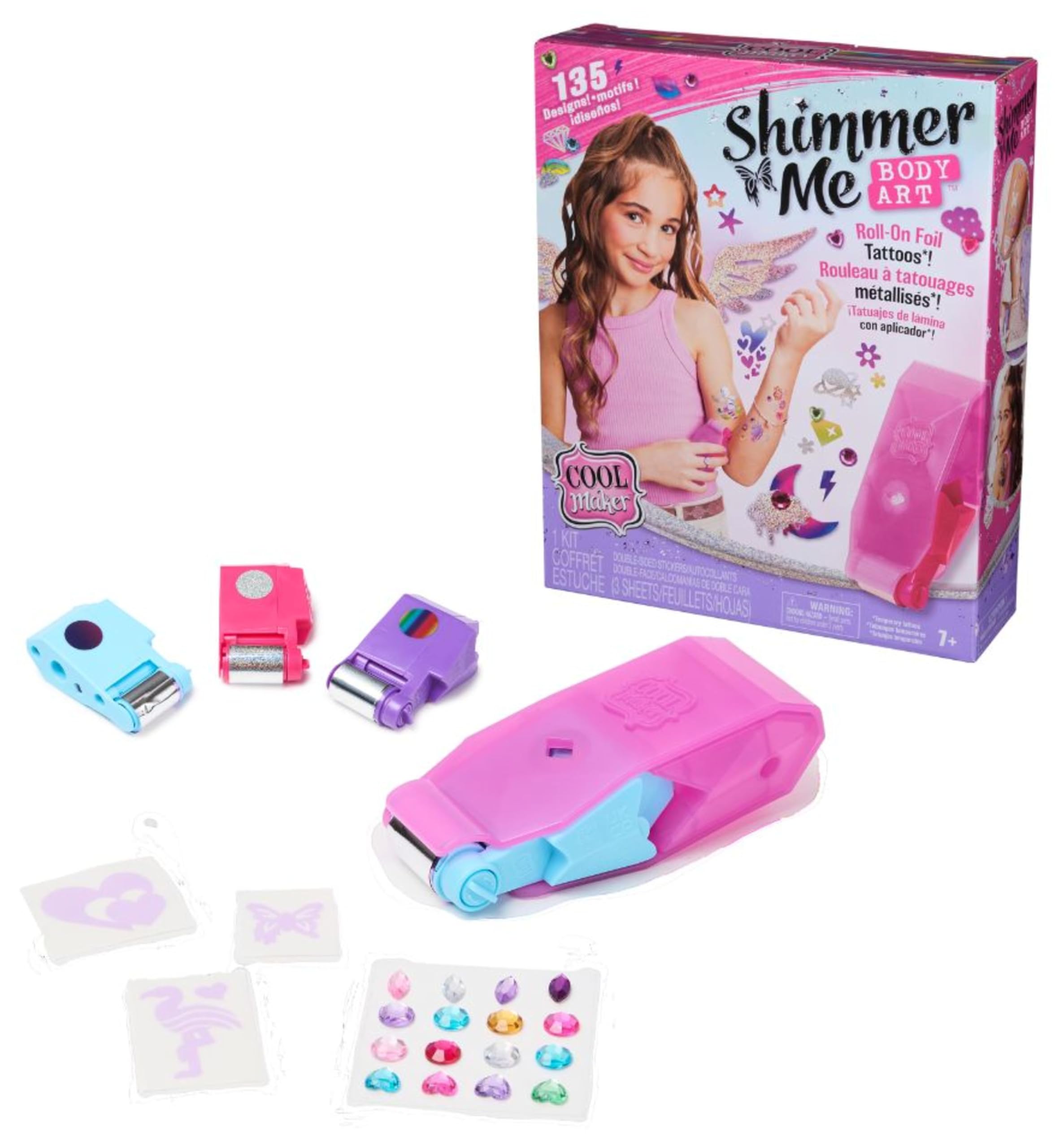 Cool Maker, Shimmer Me Roll Crea Tattoo, Gioco Tatuaggi, Giocattoli Creativi per bambine, 7+ anni