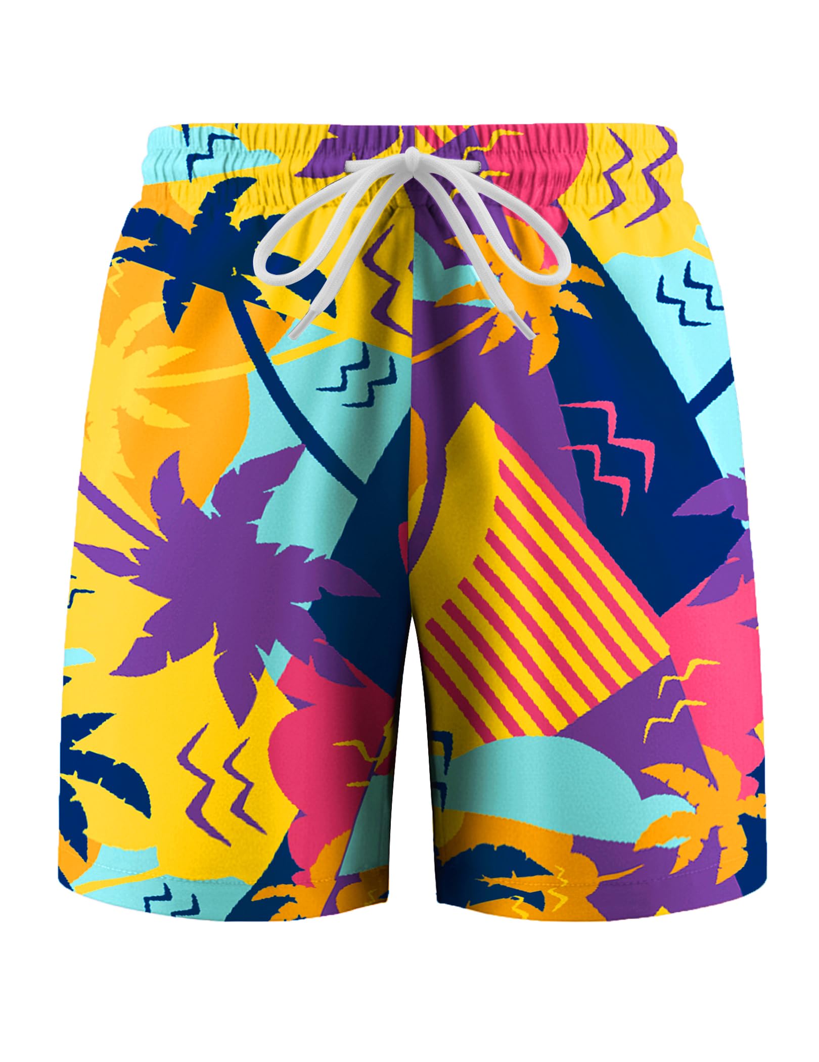 Arshiner Badehose Jungen Badeshorts Kinder Tier Traktor Geometrie Hawaii mit Mesh-Futter Kordelzug Taille Schwimmhose Schnelltrocknend Sommer Strand Boardshorts Schwimmshorts für Junge 5-14 Jahre