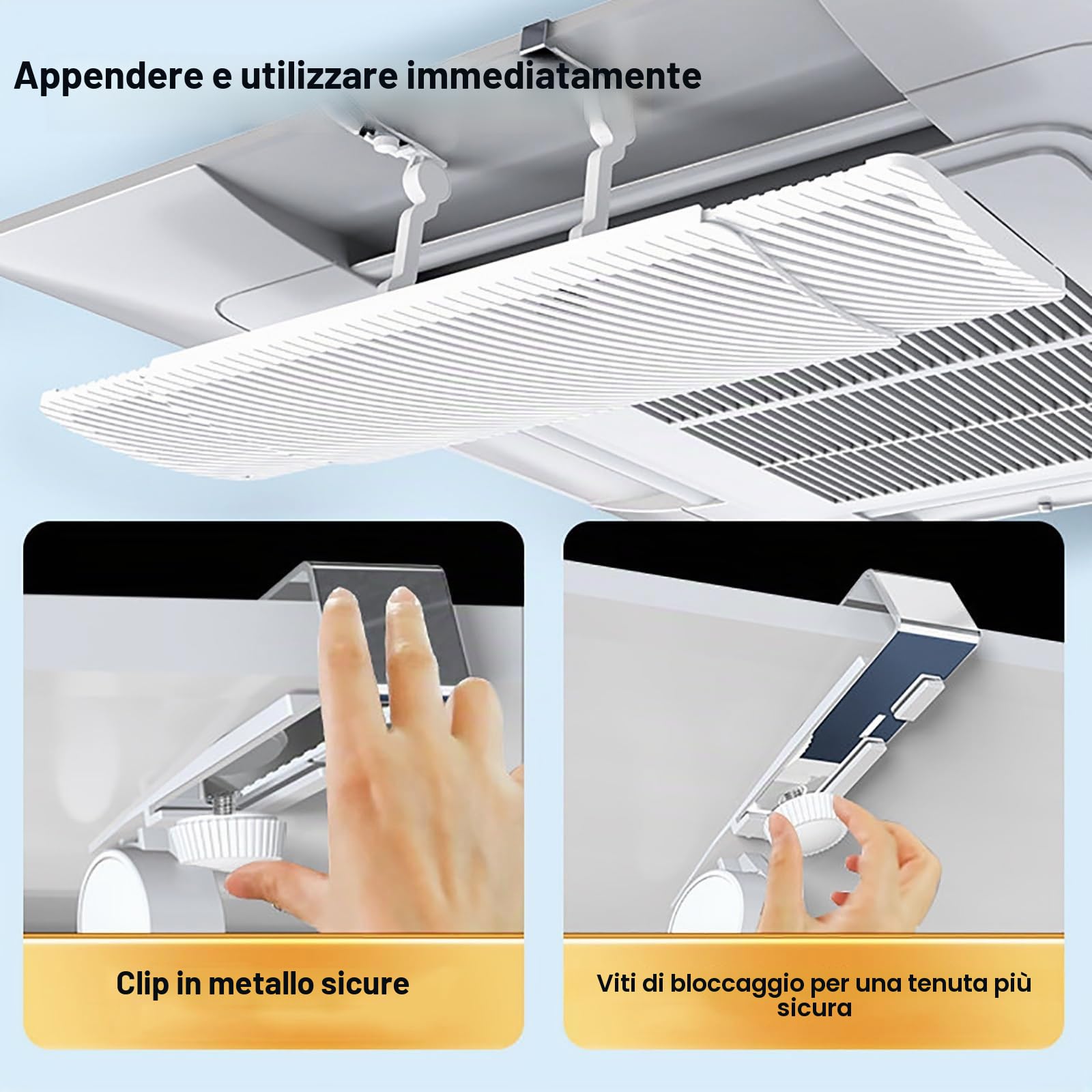 Set di 4 Deflettore per Aria Condizionata Centralizzata Estensibili, Deflettore Condizionatore da Soffitto per Condizionatore D'Aria Centralizzato, Anticondensa