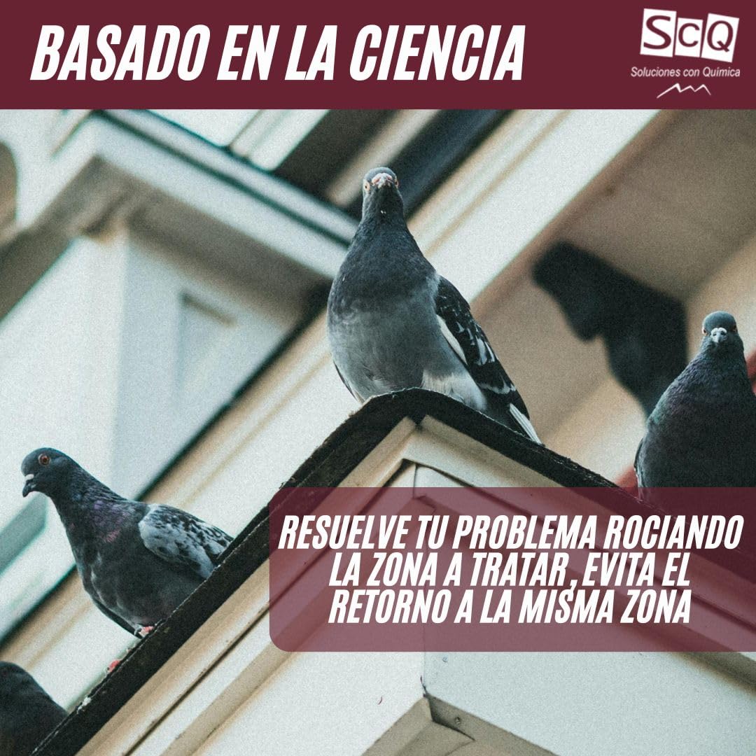 Repelente de aves 1X750 ml I ahuyentador de palomas y pajaros | modificador de conducta para palomas, gorriones, gaviotas | anti palomas balcones, ventanas, edificios | ahuyentador aves