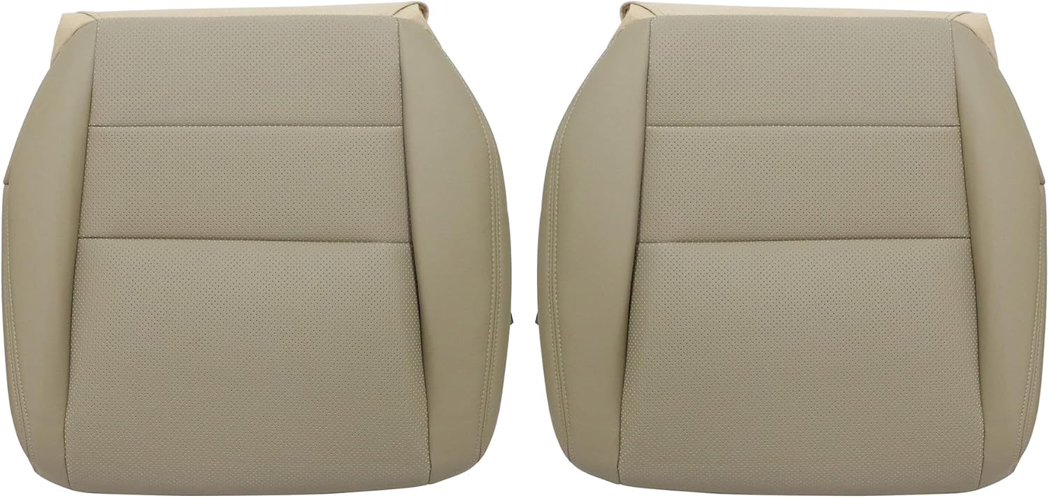 GXARTS Driver and Passenger Side Bottom Replacement Perforated Leather Seat Cover Tan #C Fit for Acura TL 2005 2006 2007 2008