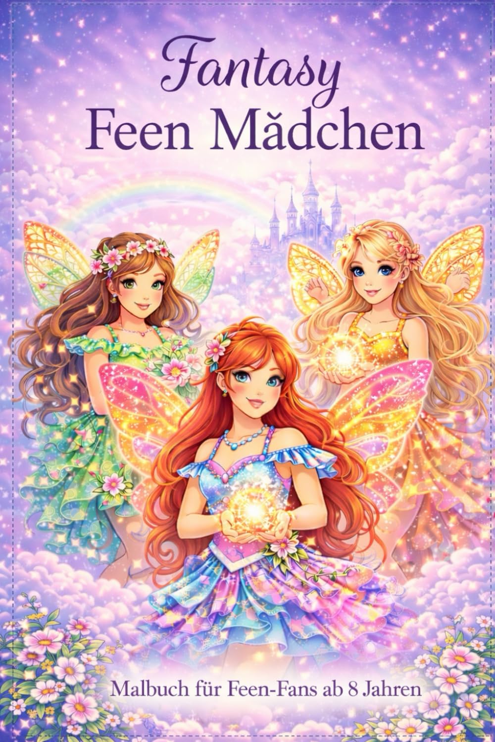 Fantasy Feen Mädchen: Malbuch für Feen Fans ab 8 Jahren