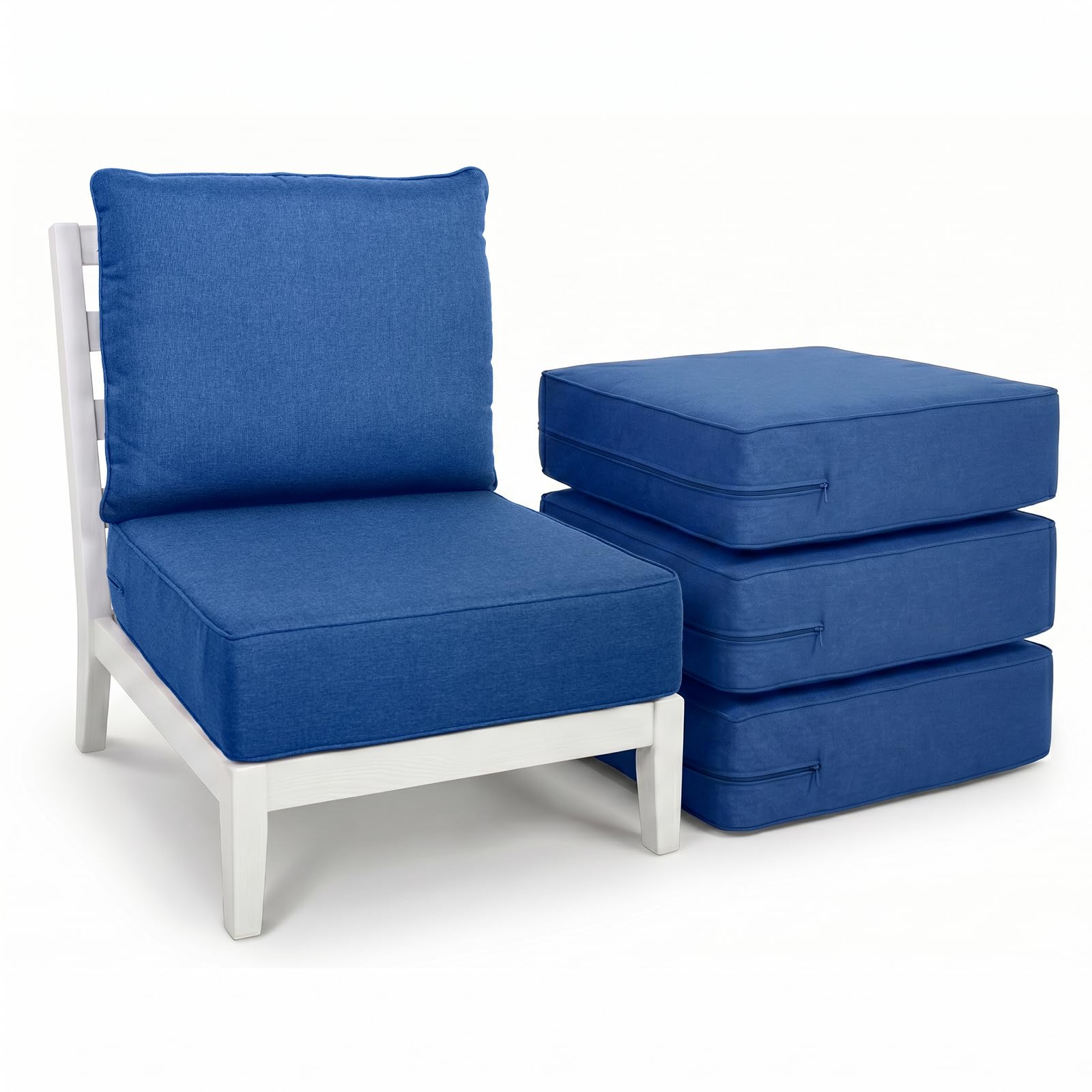 Luxury Outdoor Seat Cushion Set-24 x 24 x 6 Inch Outdoor Chair Cushions with Water Resistant &amp; Removable Cover Outdoor Cushions for Patio Furniture Chair Sofa Couch