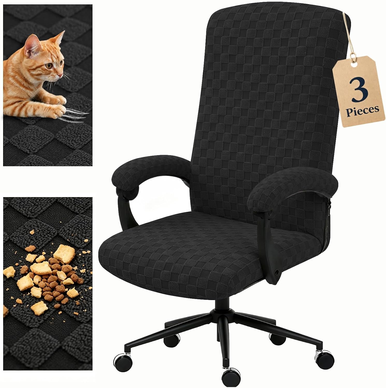 YEMYHOM Stretch Office Chair Cover with Armrest Covers Exclusive Pattern L