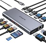 USB C Docking Station for Laptop Dual Monitor, ZMUIPNG 14-in-1 Laptop Docking Station USBC Hub with 2HDMI,Displayport,100W PD,Ethernet,6 USB Port,SD/TF Card Reader,Mic/Audio for Dell/HP/Lenovo