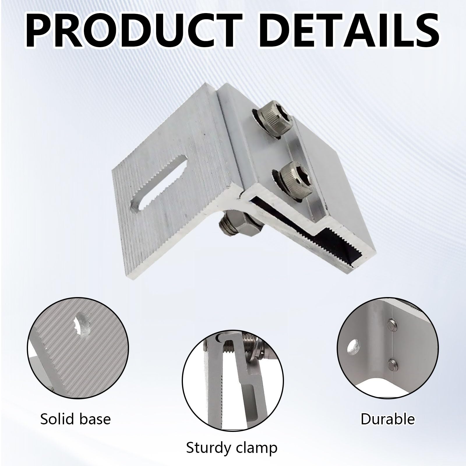 Dachfalzklemme, 10PCS Stehfalzklemme Photovoltaik Halterung aus Aluminium Solar Befestigung Blechdach Stehfalzklemme PV-Dachnahtklemme für Stehfalzdach - 45x52mm
