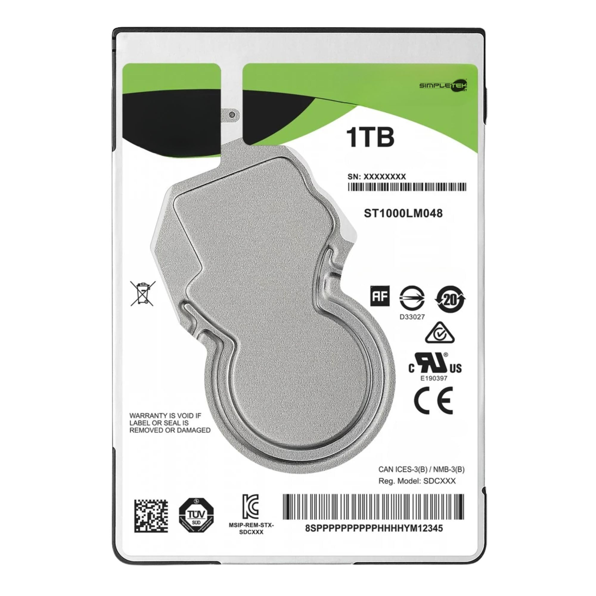 SIMPLETEK - Hard Disk Interno 2.5" 1TB (1000GB) | SATA III 5400RPM | Cache 128MB | Ideale per PC, Notebook