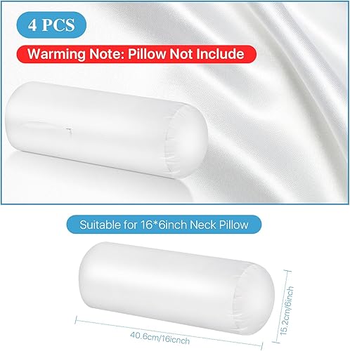 Miniatura 2 de 4 Pack Bolster Cervical Pillow Cover, Stain Cylinder Neck Pillow Covers Only, Round Cervical Neck Roll Pillow Case with Zipper for Sleeping