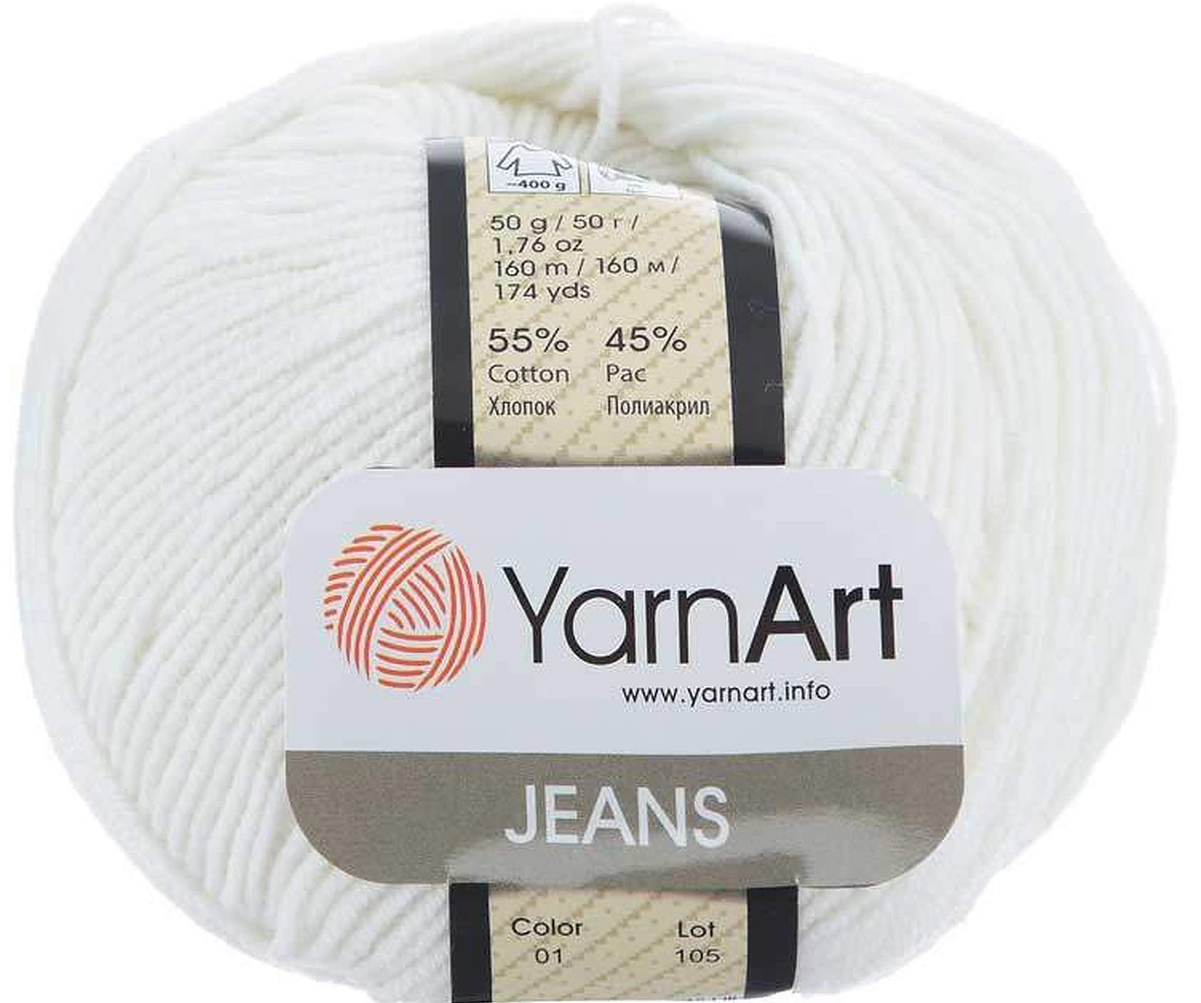 55% Cotton 45% Acrylic Jeans Sport 1 Skein/Ball 50 gr 174 yds (1)
