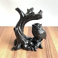 Vista 1 de TEAMWILL Búho resina esfera titular soporte base cristal natural bola mano decoración regalo