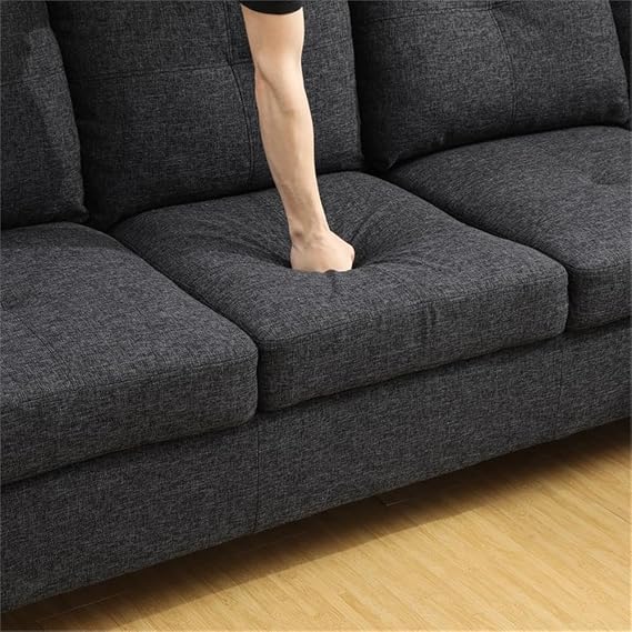 Beverly Fine Furniture Andes Microfiber with Faux Sofas, Dark Grey