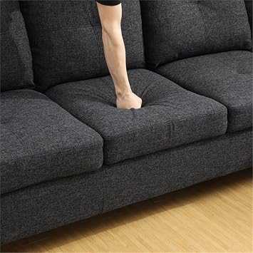Beverly Fine Furniture Andes Microfiber with Faux Sofas, Dark Grey