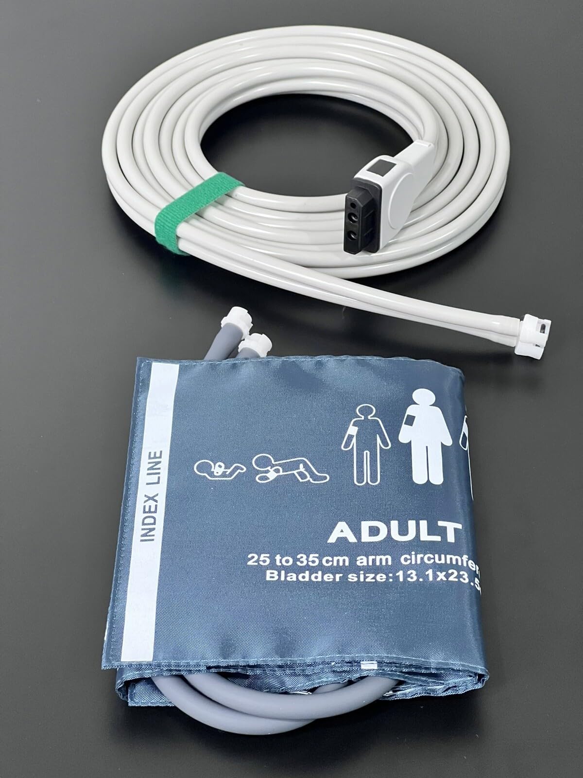 NIBP Luftschlauchschlauch Kabel & BP Manschette Bundle kompatibel mit GE B20 B30 B40 B450 B650 Eagle 3000 Procare B40 Draeger Narkomed 6400 Datex-Ohemda Aespire 7900 B30 GE Healthcare Carescape B105