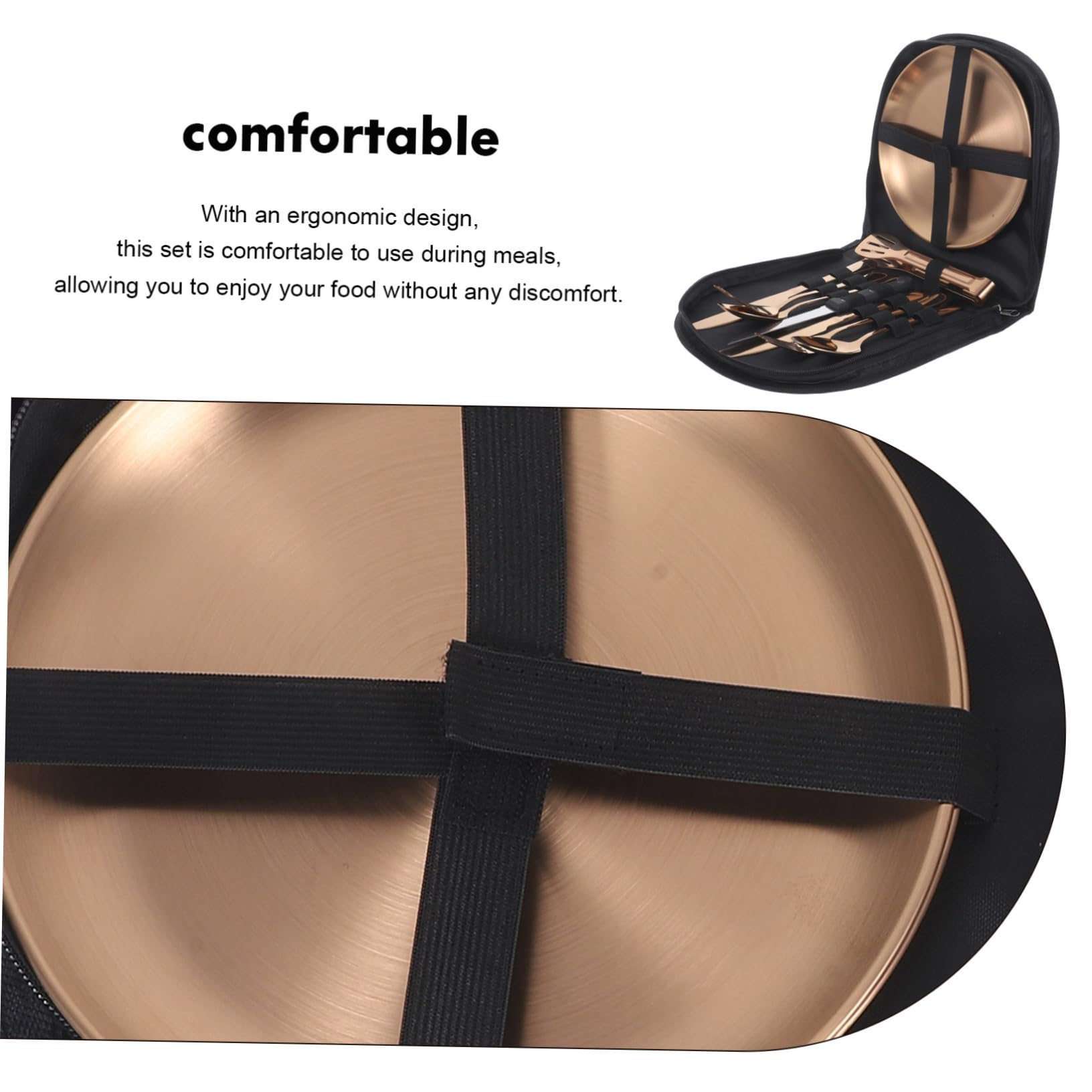 UKCOCO 1 Juego Utensilios Inoxidable para Camping Set de Cubiertos Plegables Portátiles con Estuche para y Actividades