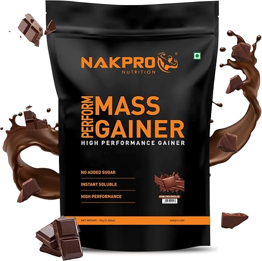 NAKPRO PERFORM MASS GAINER | High Protein &amp; High Calorie | Easy Mixing, Easy Digesting Mass Gainer Powder for Men &amp; Women...