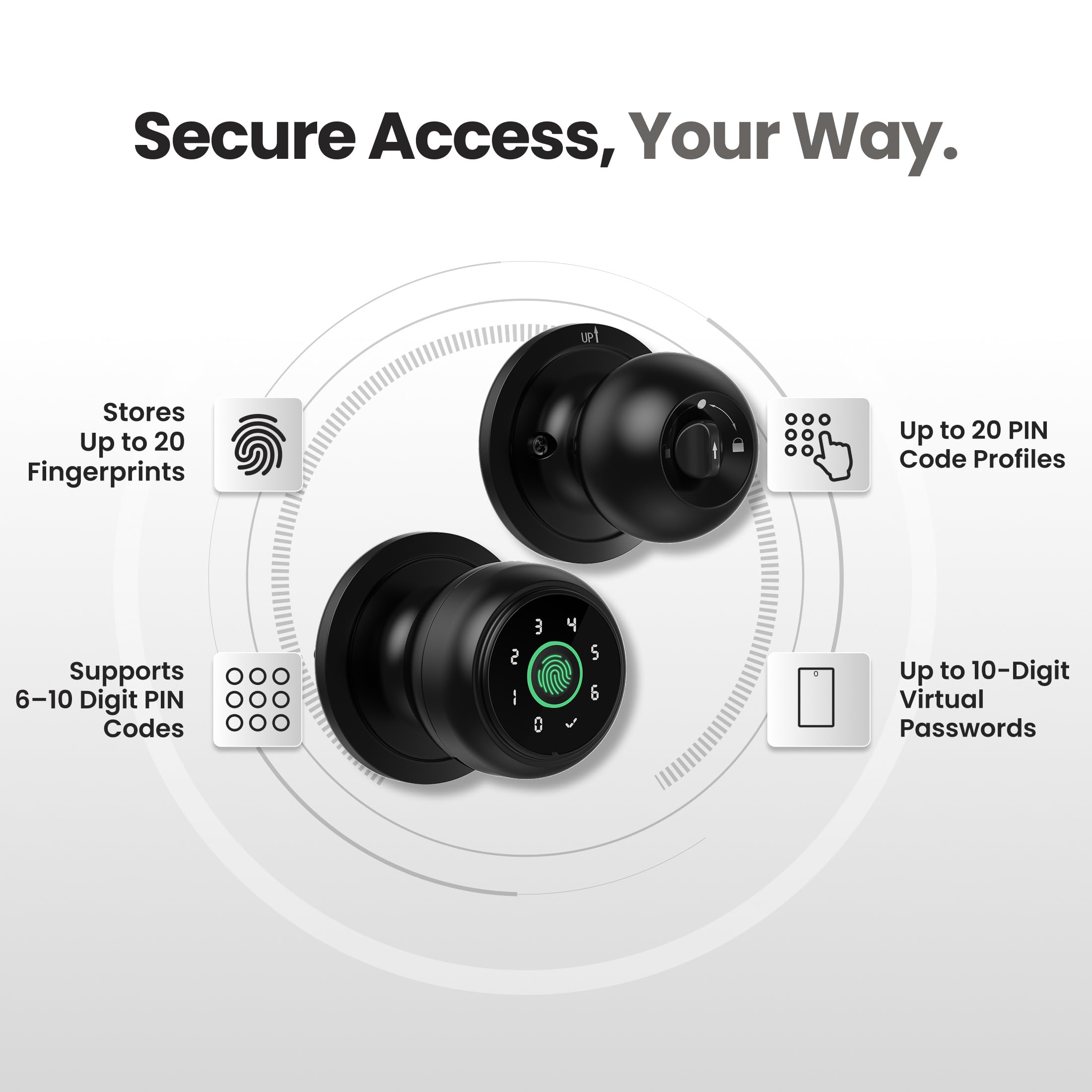 Keyless Fingerprint Door Lock - Smart & Secure -3